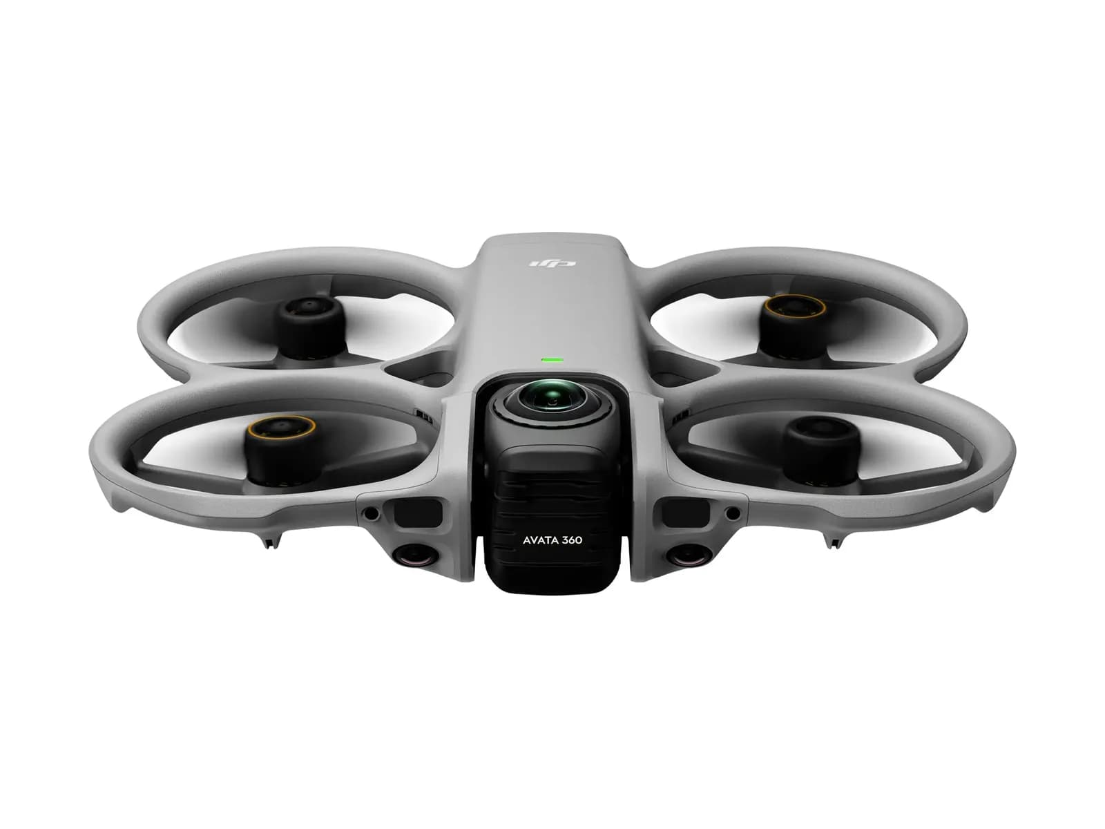 DJI Avata 360 du pack Fly More Combo, vu de face sur fond blanc