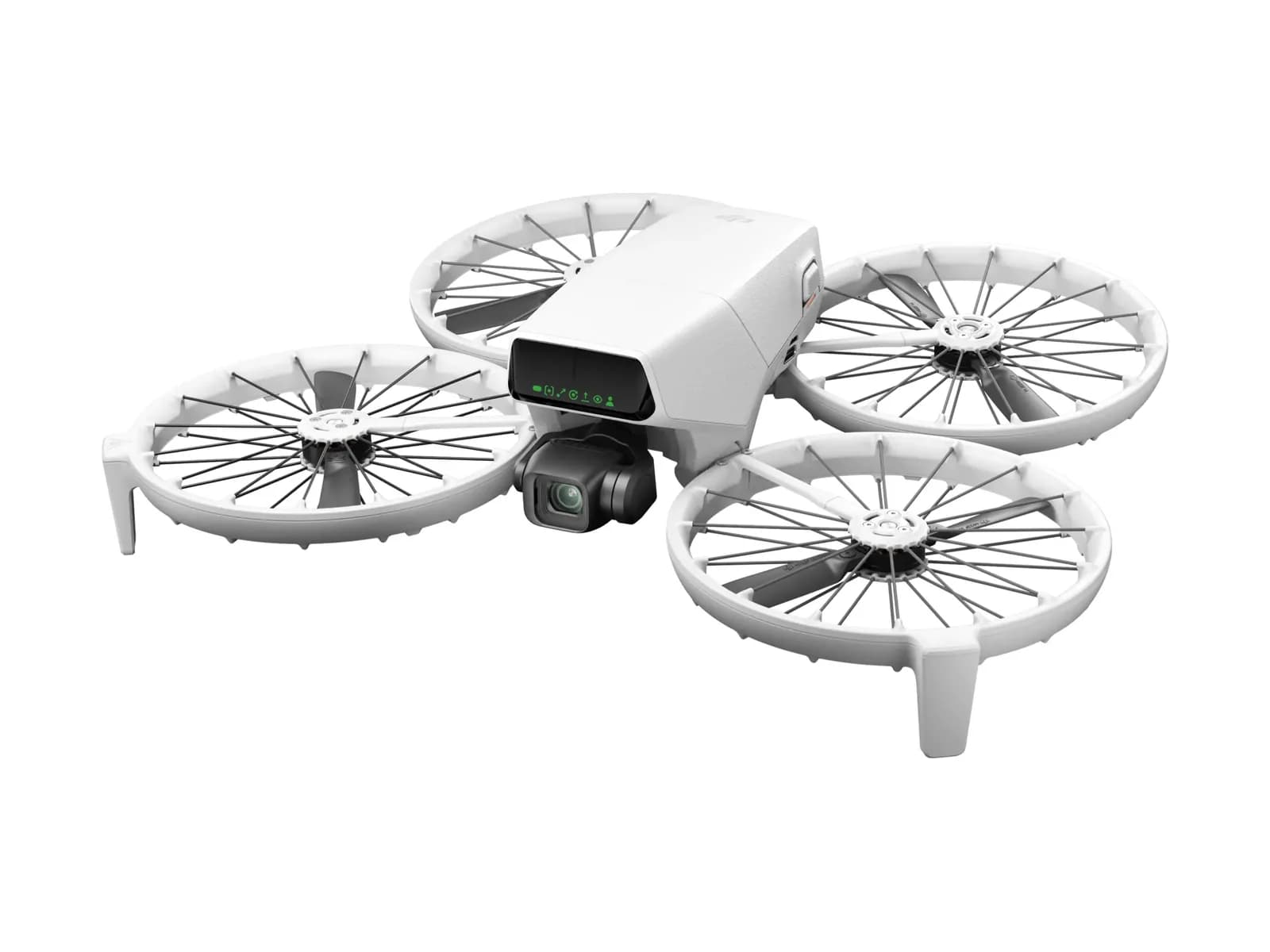 DJI Flip déplié vu de trois quarts sur fond blanc