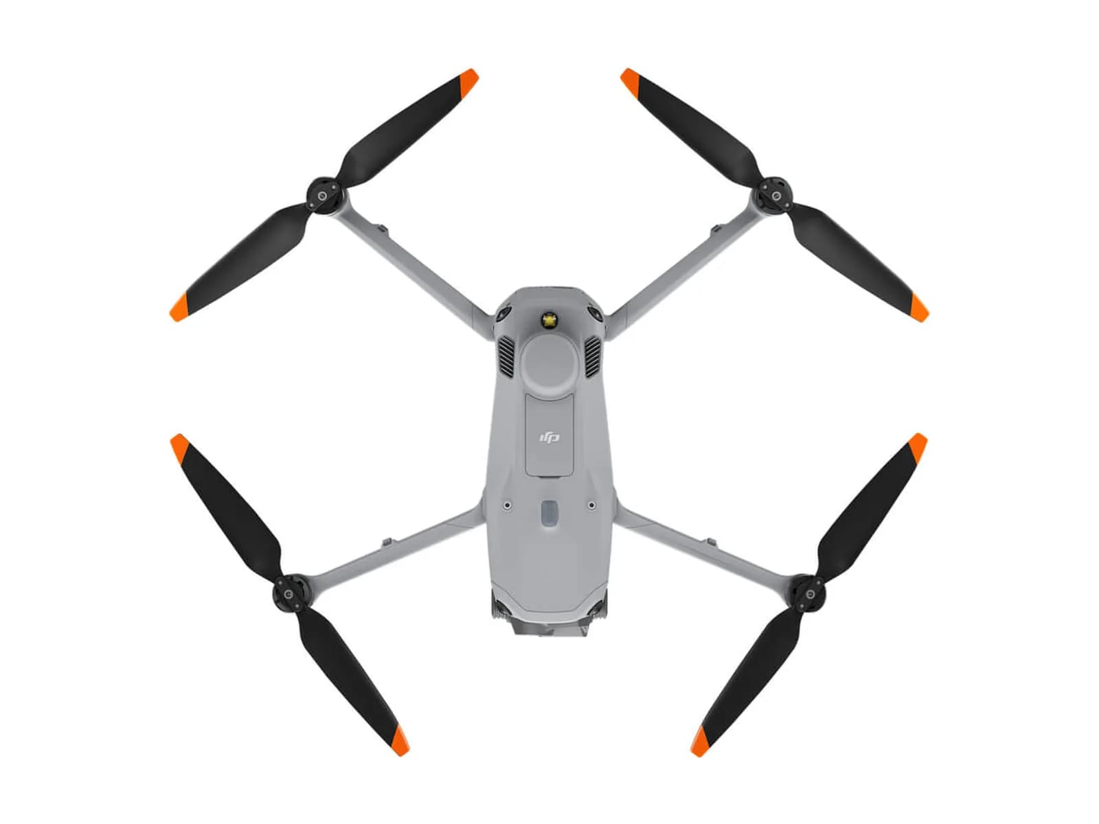 DJI Matrice 4E déplié vu de dessus sur fond blanc