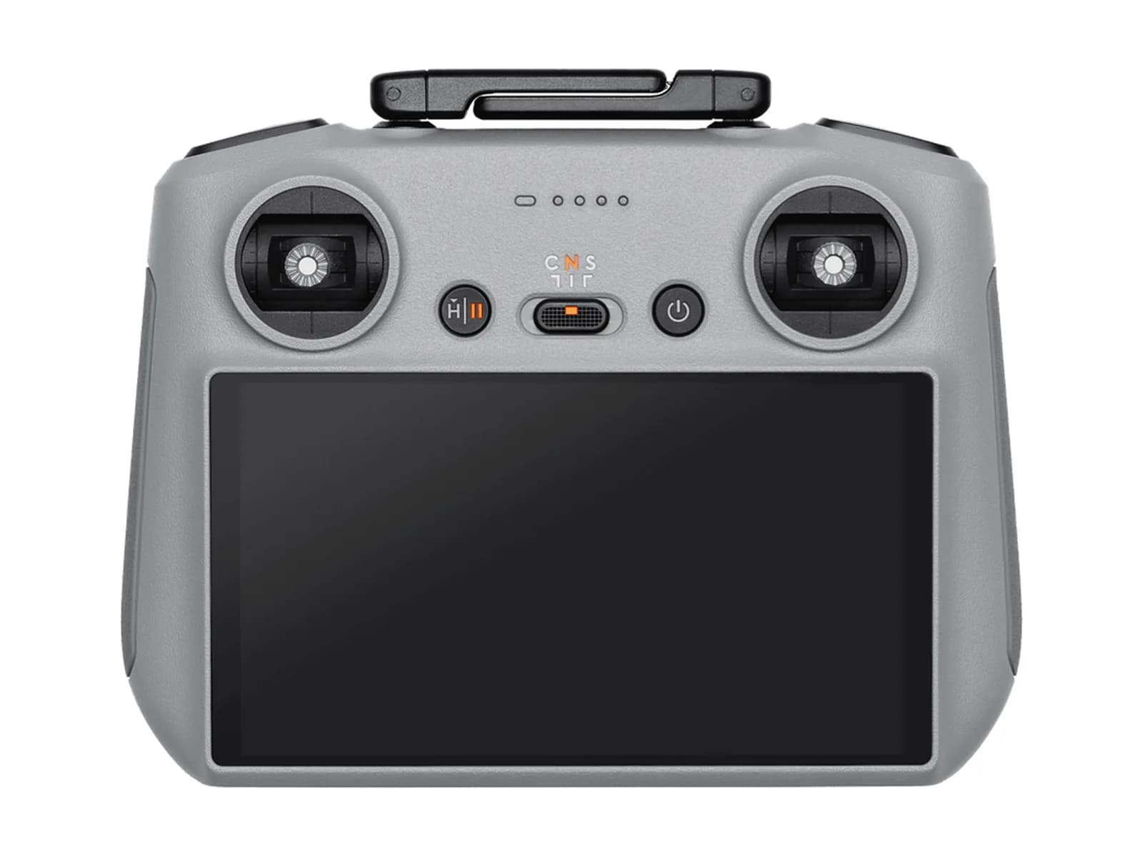 Radiocommande DJI RC 2 vue de face, écran intégré et antennes repliées, sur fond blanc