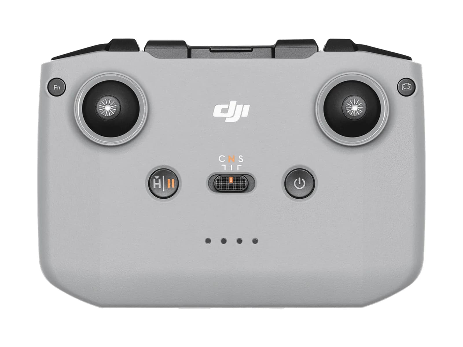 Radiocommande DJI RC-N3 vue de face, antennes repliées, sur fond blanc