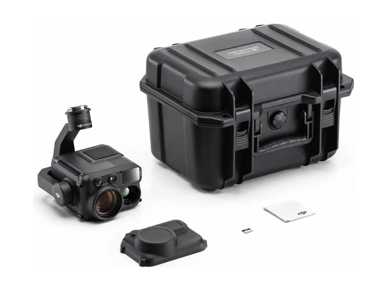DJI Zenmuse H30T avec sa valise de transport sur fond blanc