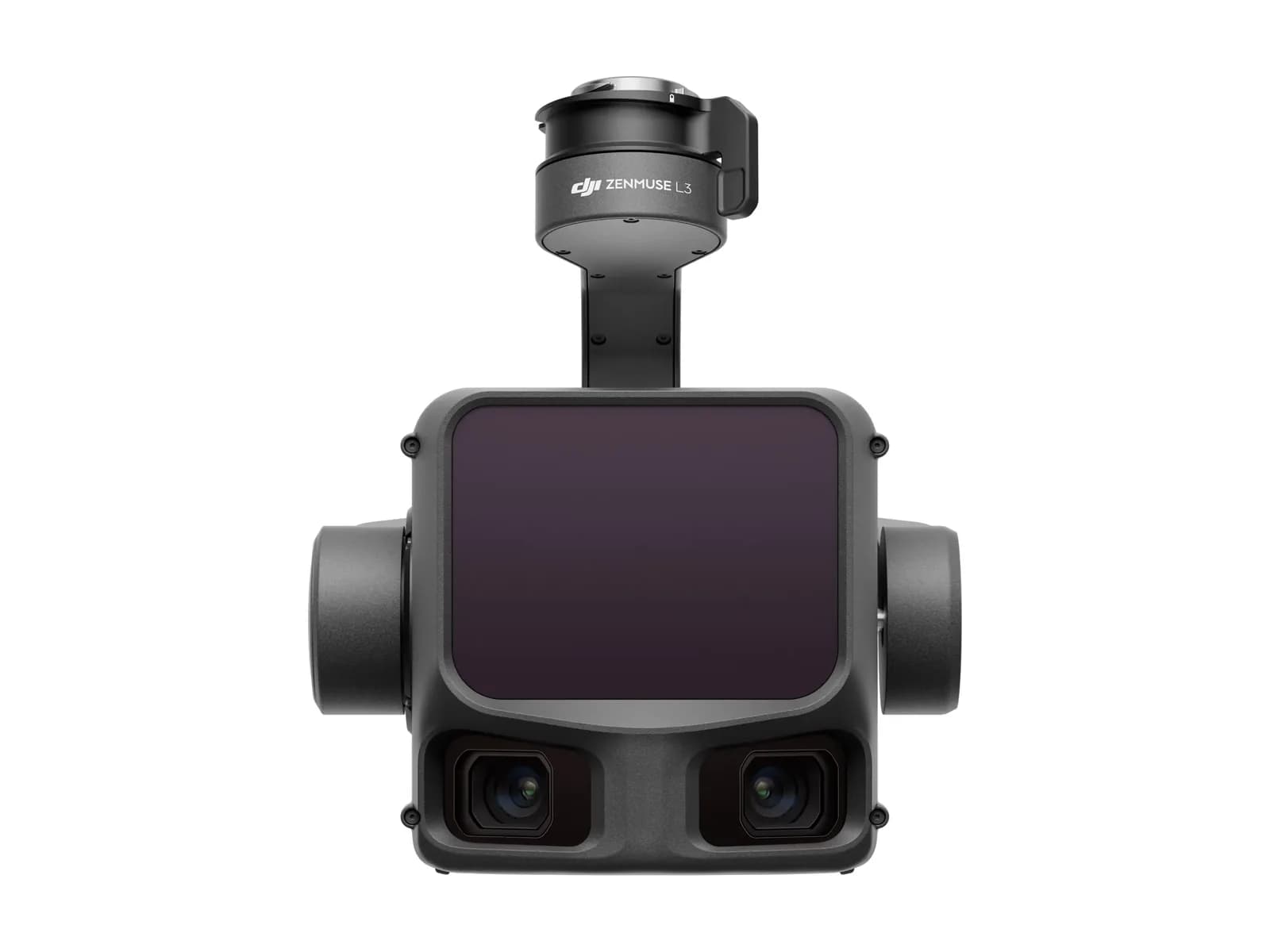 Charge utile LiDAR DJI Zenmuse L3 vue de face sur fond blanc