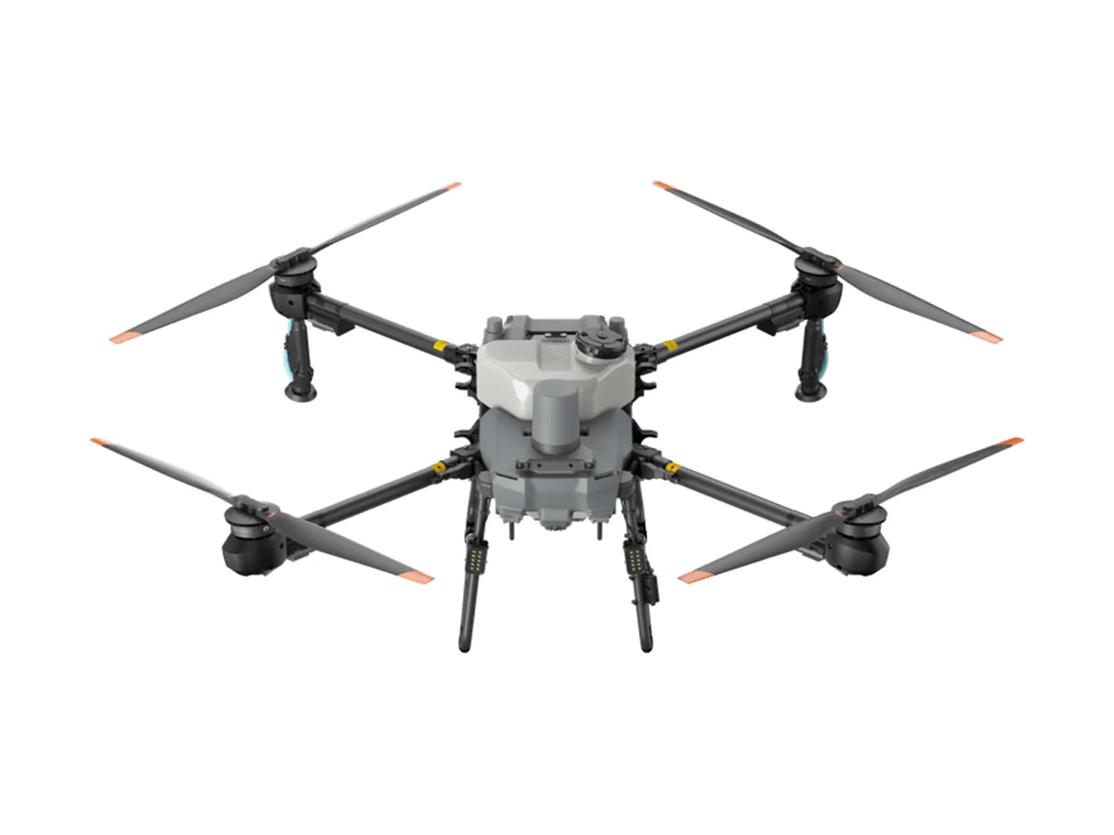 Drone agricole DJI Agras T25P vu de face, sur fond blanc