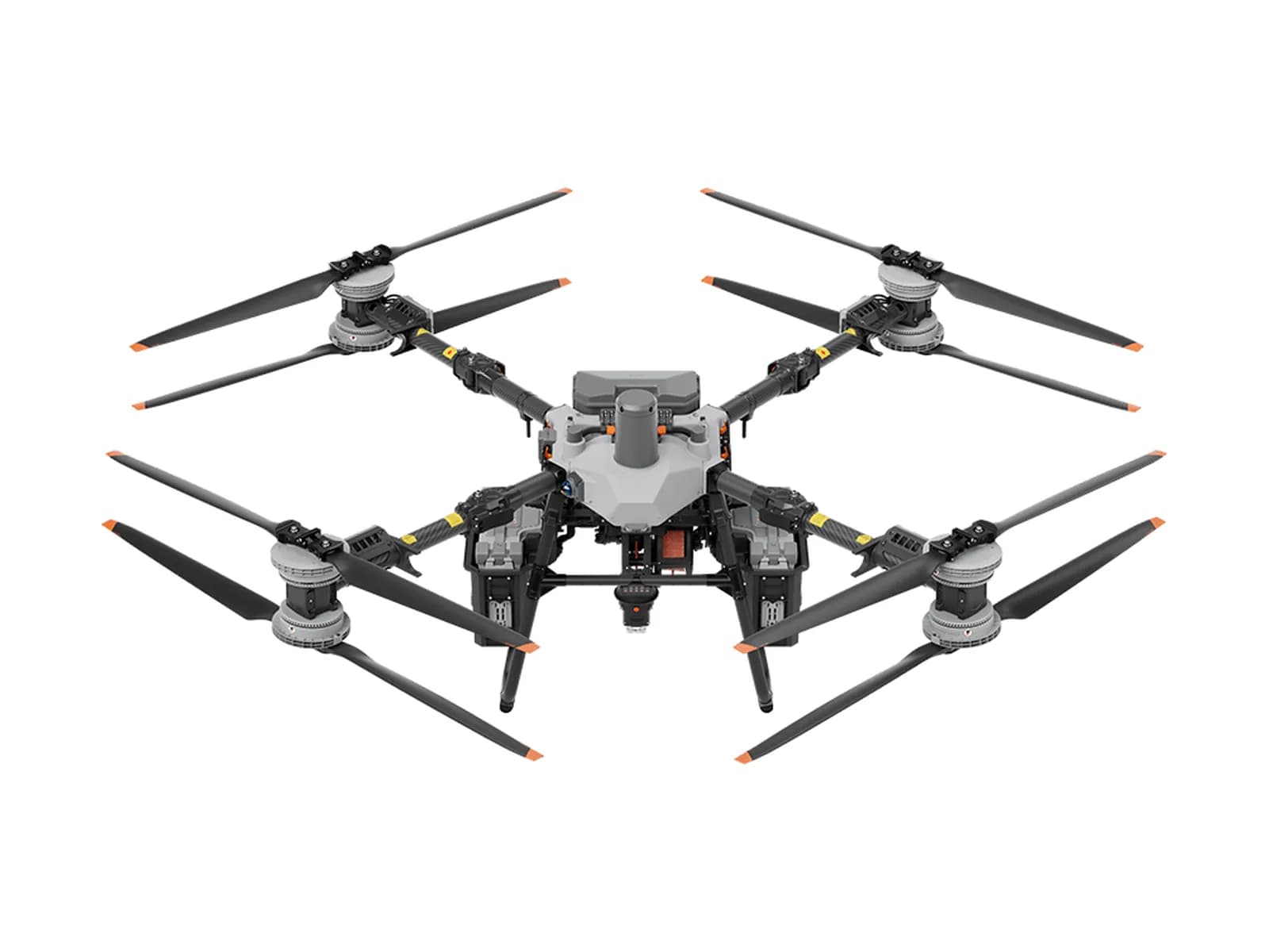 Drone de transport DJI FlyCart 100 vu de face, sur fond blanc